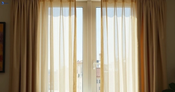 Dusty and dull curtains in yallambie-vic before steam cleaning
